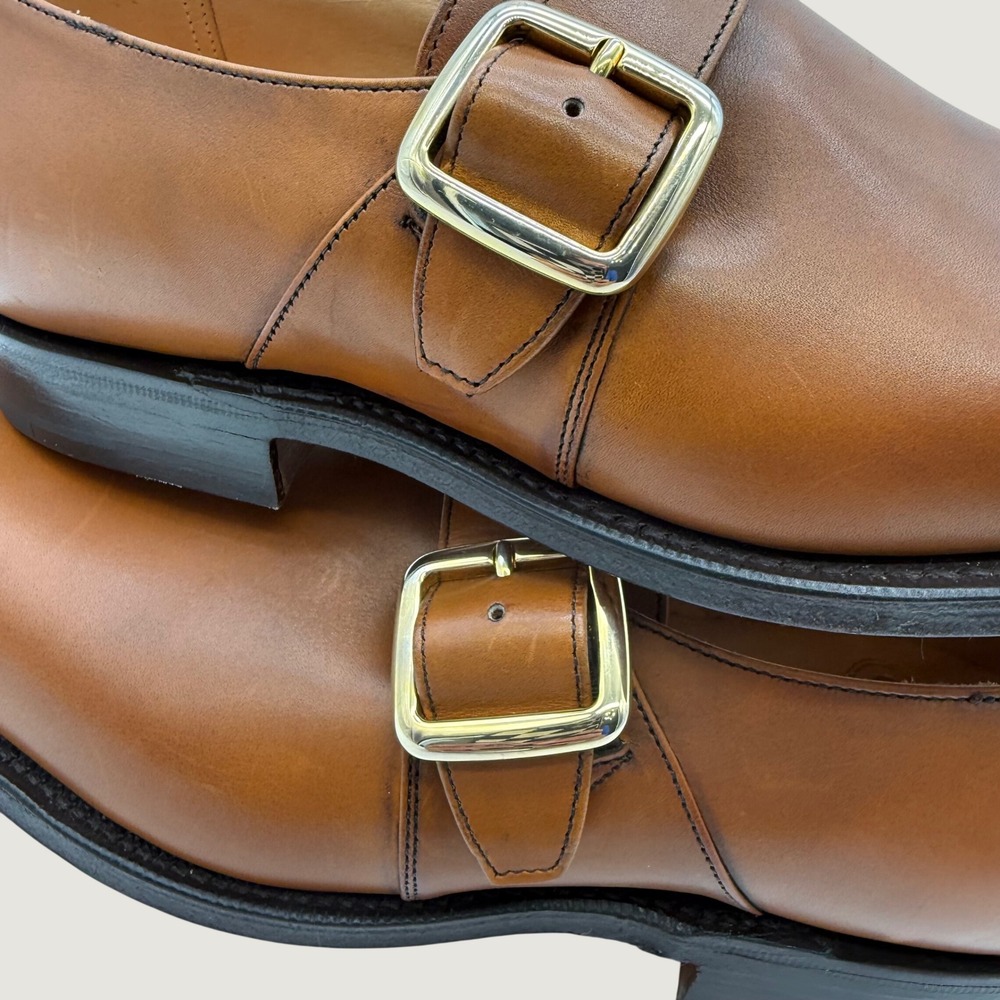 Church's Westbury Monk Strap Mens 9 Tan Excellent Custom Grade Leather UK 8
